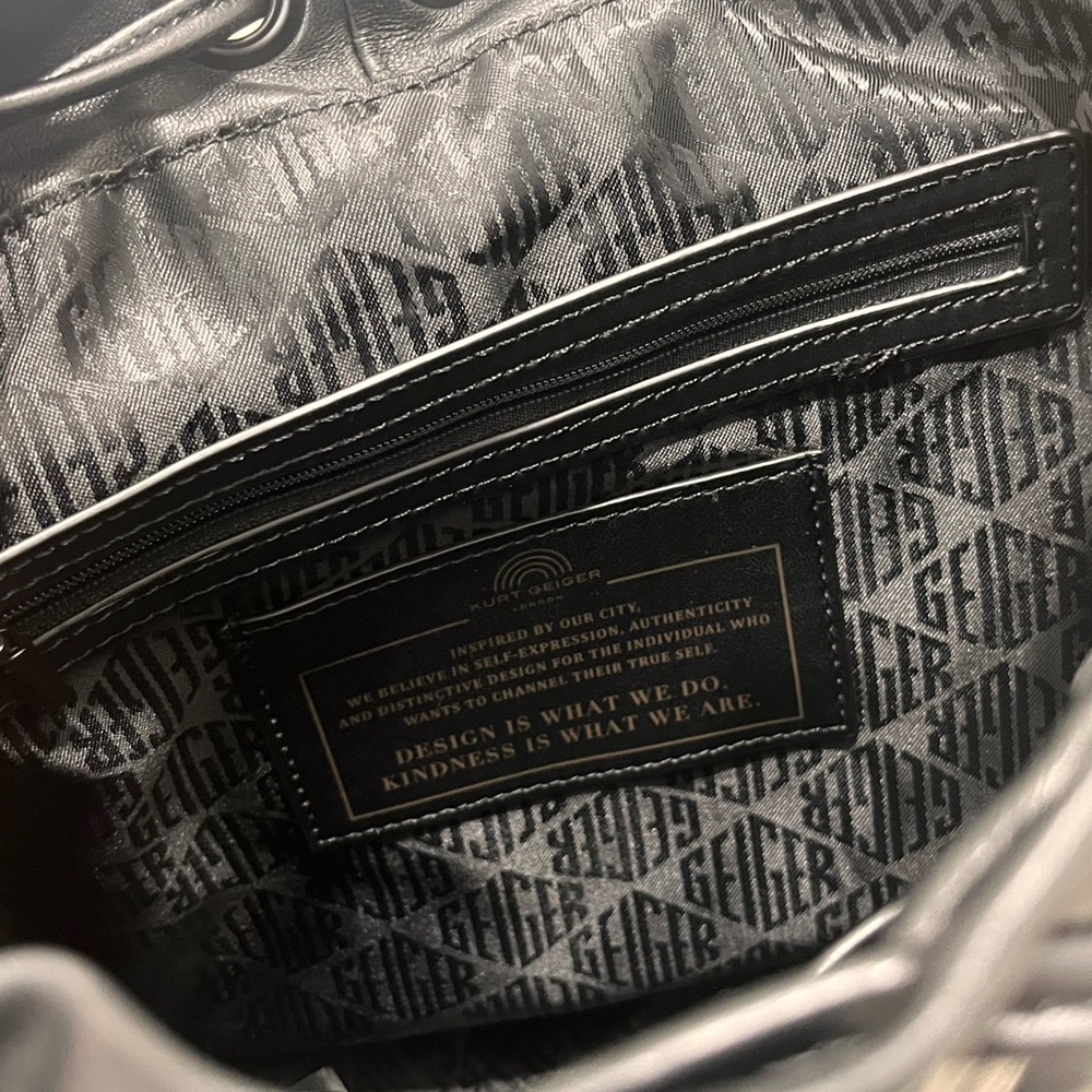 Kurt Geiger Black Quilted Backpack - Picture 5 of 10